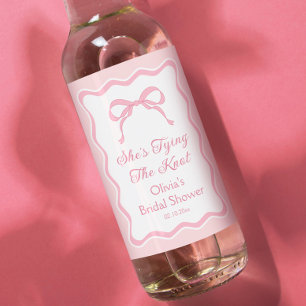 Étiquette Pour Bouteilles De Vin Chaussures à mâchoires roses nouant la Fête des ma