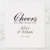 Étiquette Pour Bouteilles De Vin Cheers Elegant Script Wedding White Wine Label (Étiquettes simples)