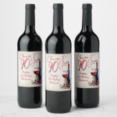 Étiquette Pour Bouteilles De Vin Cheers Wine 90e anniversaire (Bouteilles)