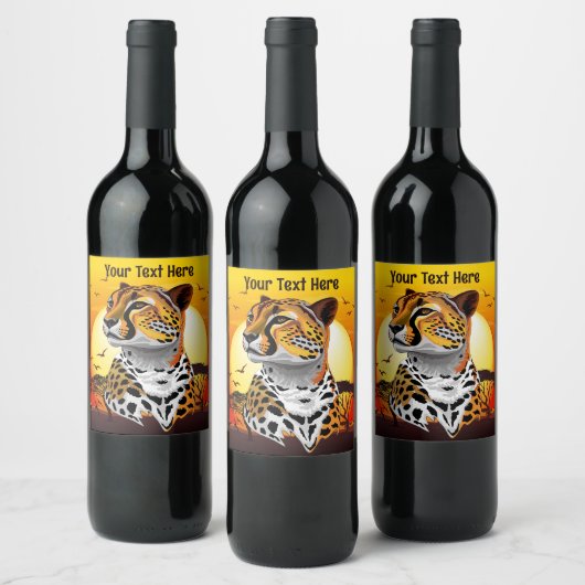 Étiquette Pour Bouteilles De Vin Cheetah African Feline Wild Animal (Bouteilles)