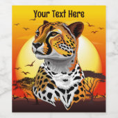 Étiquette Pour Bouteilles De Vin Cheetah African Feline Wild Animal (Étiquettes simples)