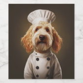 Étiquette Pour Bouteilles De Vin Chef chien Goldendoodle (Étiquettes simples)