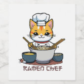 Étiquette Pour Bouteilles De Vin Chef Ramen (Étiquettes simples)