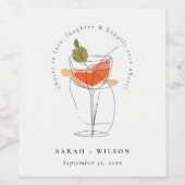 Étiquette Pour Bouteilles De Vin Chefs à l'amour moderne Cocktail Mariage de vin (Étiquettes simples)