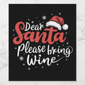 Étiquette Pour Bouteilles De Vin Cher Père Noël Apportez Du Vin Noël Boire (Étiquettes simples)