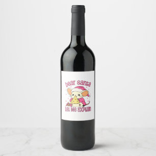Étiquette Pour Bouteilles De Vin Cher Père Noël, Laissez-Moi Expliquer