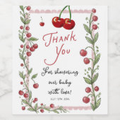 Étiquette Pour Bouteilles De Vin Cherry Baby Shower  (Étiquettes simples)