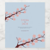 Étiquette Pour Bouteilles De Vin Cherry Blossom Mariage à thème (Étiquettes simples)
