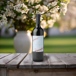 Étiquette Pour Bouteilles De Vin Cherry Blossom Mariage à thème