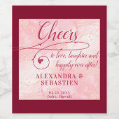 Étiquette Pour Bouteilles De Vin Cheval à l'amour Élégant Script Mariage Bourgogne (Étiquettes simples)