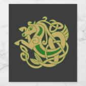 Étiquette Pour Bouteilles De Vin Cheval celte en or complexe (Étiquettes simples)