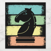 Étiquette Pour Bouteilles De Vin Cheval d'échecs Rétro (Étiquettes simples)