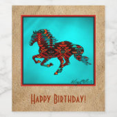 Étiquette Pour Bouteilles De Vin Cheval du Sud-Ouest (Étiquettes simples)