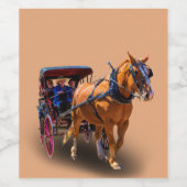 ÉTIQUETTE POUR BOUTEILLES DE VIN CHEVAL ET TRANSPORT (Étiquettes simples)