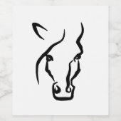 Étiquette Pour Bouteilles De Vin Cheval noir et blanc (Étiquettes simples)