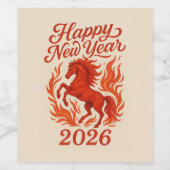 Étiquette Pour Bouteilles De Vin Cheval Rouge 2026 (Étiquettes simples)