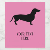 Étiquette Pour Bouteilles De Vin Cheveux courts Dachshund - Silhouette 1 (Étiquettes simples)