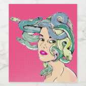 Étiquette Pour Bouteilles De Vin Cheveux de serpent Medusa (Étiquettes simples)
