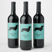Étiquette Pour Bouteilles De Vin Cheveux longs Dachshund - Silhouette 1 (Bouteilles)