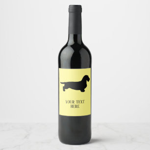 Étiquette Pour Bouteilles De Vin Cheveux ronds Dachshund - Silhouette 1