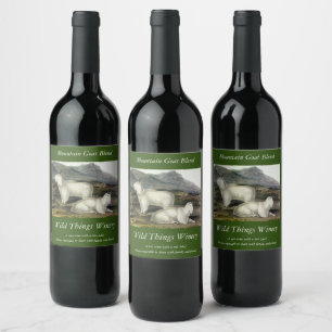 Étiquette Pour Bouteilles De Vin Chèvre de montagne (Capra Americana par Audubon)