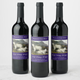 Étiquette Pour Bouteilles De Vin Chèvre de montagne (Capra Americana par Audubon)