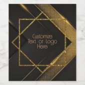 Étiquette Pour Bouteilles De Vin Chevron Noir Et Or (Étiquettes simples)