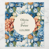 Étiquette Pour Bouteilles De Vin Chic Bold Floral Wedding (Étiquettes simples)