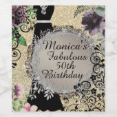 Étiquette Pour Bouteilles De Vin Chic Elegant Fabulous 50e anniversaire (Étiquettes simples)