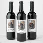 Étiquette Pour Bouteilles De Vin Chic Hand Draw Bow Bridesmaid Proposition Photo (Bouteilles)