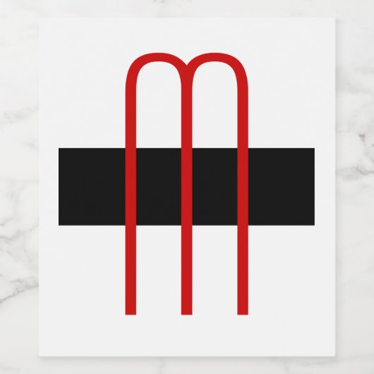 Étiquette Pour Bouteilles De Vin Chic Unique Monogramme Noir Blanc Plaine Simple (Étiquettes simples)