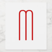 Étiquette Pour Bouteilles De Vin Chic Unique Monogramme Rouge Blanc Plaine Simple (Étiquettes simples)