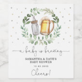 Étiquette Pour Bouteilles De Vin Chic verdure Cheers Baby brasse Douche Faveurs (Étiquettes simples)