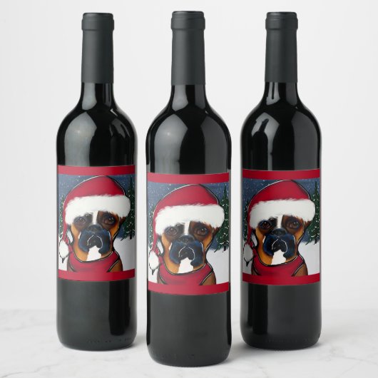 Étiquette Pour Bouteilles De Vin Chien Boxer (Bouteilles)