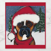 Étiquette Pour Bouteilles De Vin Chien Boxer (Étiquettes simples)