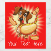 Étiquette Pour Bouteilles De Vin Chien chaud Dachshund (Étiquettes simples)