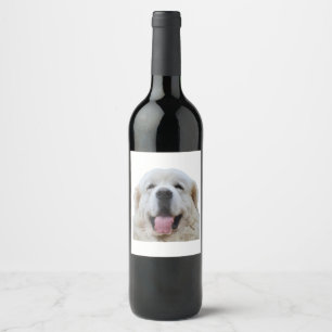 Étiquette Pour Bouteilles De Vin Chien chic — Chien blanc polonais