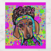 ÉTIQUETTE POUR BOUTEILLES DE VIN CHIEN DE CHIEN ROUGE (Étiquettes simples)