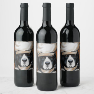 Étiquette Pour Bouteilles De Vin Chien de Terre-Neuve