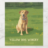 Étiquette Pour Bouteilles De Vin Chien de trieur du Labrador jaune (Étiquettes simples)