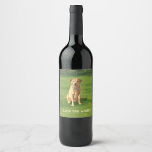 Étiquette Pour Bouteilles De Vin Chien de trieur du Labrador jaune