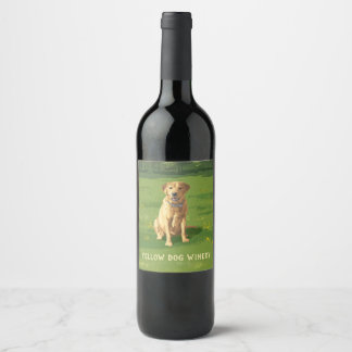 Étiquette Pour Bouteilles De Vin Chien de trieur du Labrador jaune