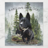 Étiquette Pour Bouteilles De Vin Chien d'ours karélien (Étiquettes simples)