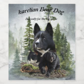 Étiquette Pour Bouteilles De Vin Chien d'ours karélien (Étiquettes simples)