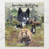 Étiquette Pour Bouteilles De Vin Chien d'ours karélien (Étiquettes simples)
