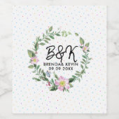 Étiquette Pour Bouteilles De Vin Chien Rose Floral Wreath (Étiquettes simples)