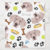 Étiquette Pour Bouteilles De Vin Chien souriant Weimaraner (Étiquettes simples)