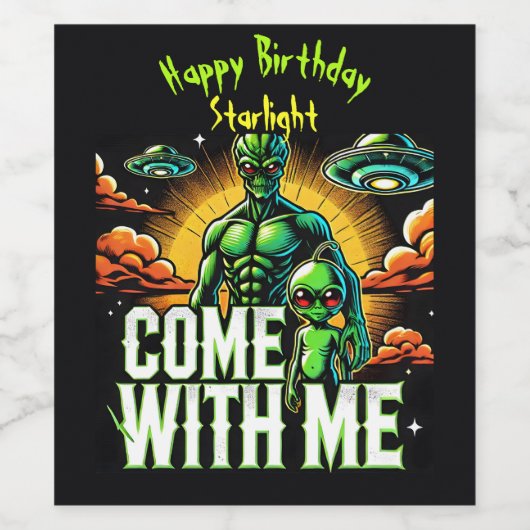 Étiquette Pour Bouteilles De Vin Chiffres Aliens : Aventures dans l'espace (Étiquettes simples)