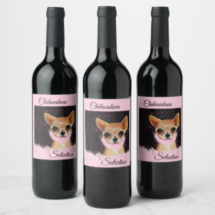 Étiquette Pour Bouteilles De Vin Chihuahua Bling
