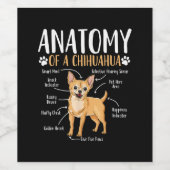 Étiquette Pour Bouteilles De Vin Chihuahua Chien anatomie (Étiquettes simples)